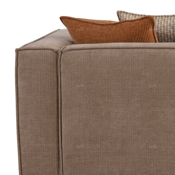 Minimalist mixed weave fabric 4 seater sofa cyus in details.