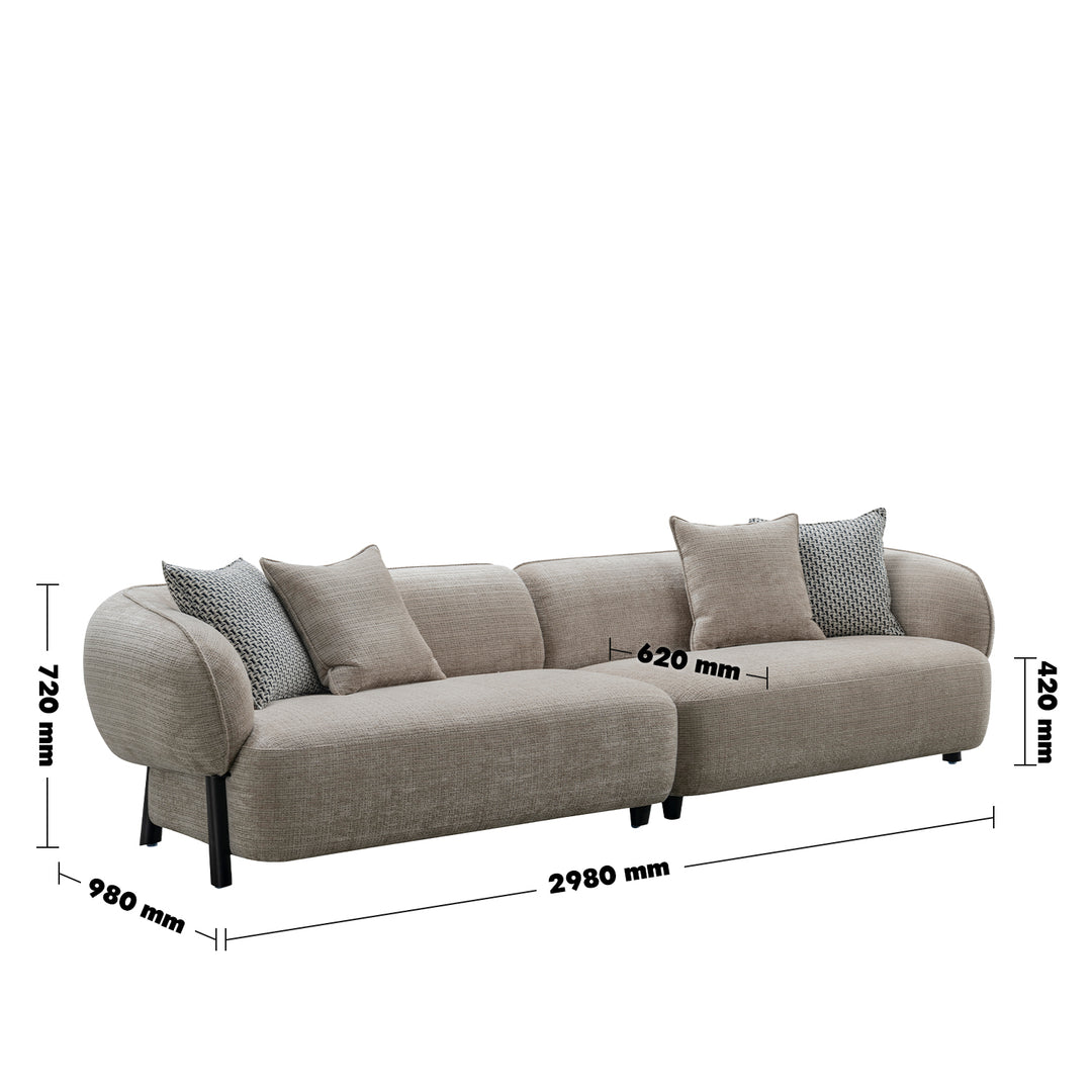 Minimalist Mixed Weave Fabric 4 Seater Sofa ENSE