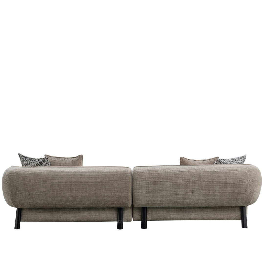 Minimalist mixed weave fabric 4 seater sofa ense color swatches.