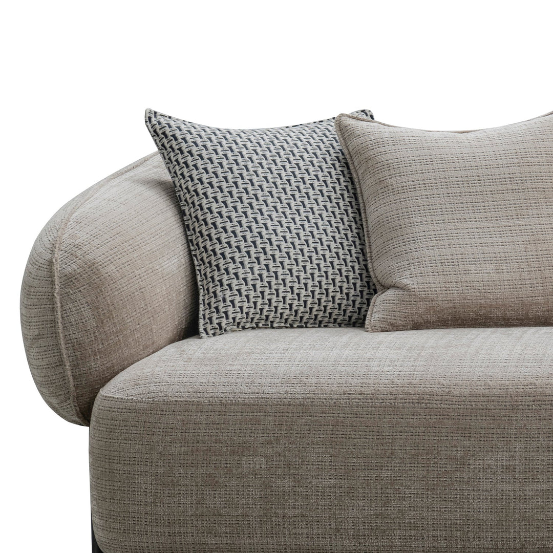 Minimalist mixed weave fabric 4 seater sofa ense in real life style.