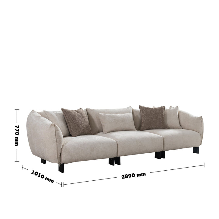 Minimalist mixed weave fabric 4 seater sofa nest primary product view.