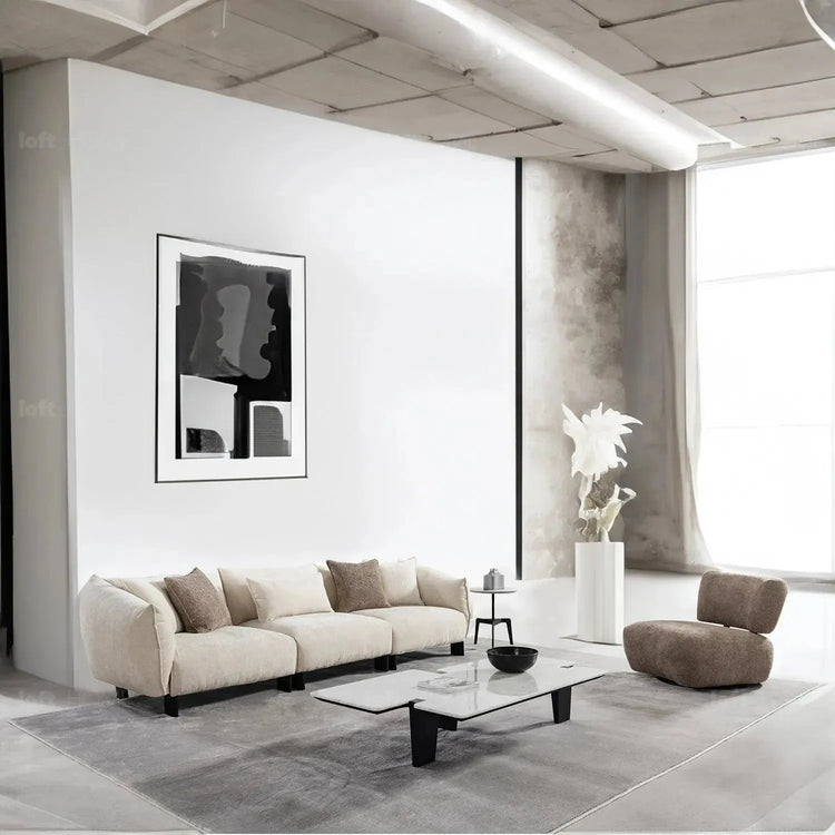 Modern Mixed Weave Fabric 4 Seater Sofa NEST Good to Know Preview-1