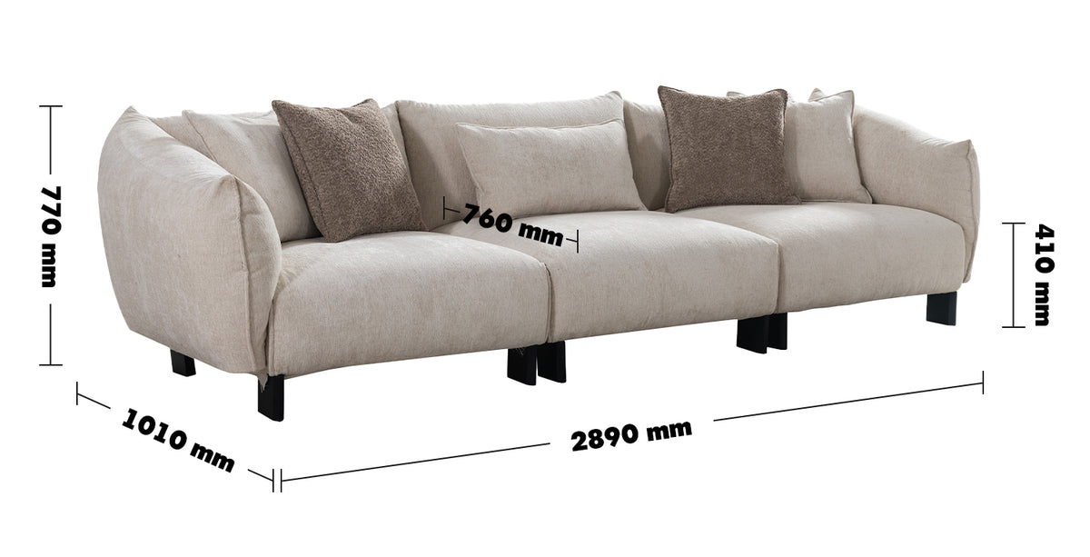 Modern Mixed Weave Fabric 4 Seater Sofa NEST Size Chart