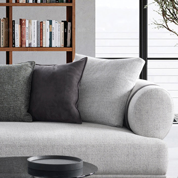 Minimalist mixed weave fabric 4.5 seater sofa divan situational feels.