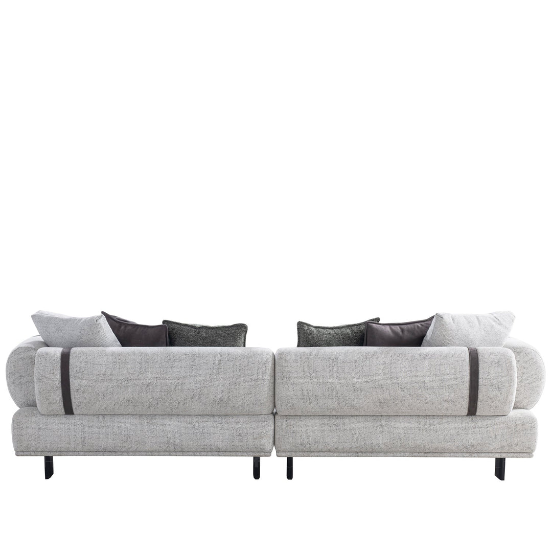 Minimalist mixed weave fabric 4.5 seater sofa divan detail 2.