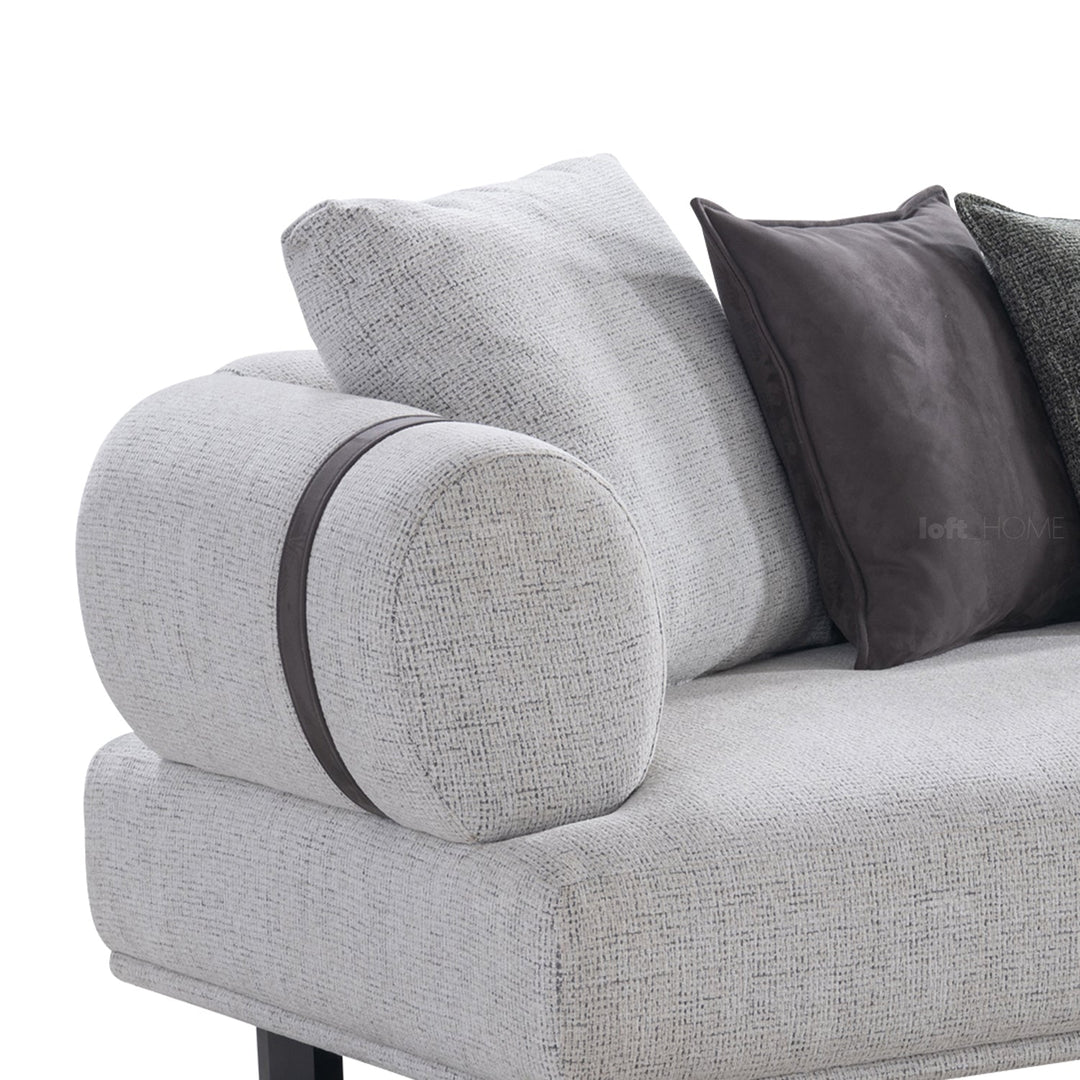 Minimalist mixed weave fabric 4.5 seater sofa divan with context.