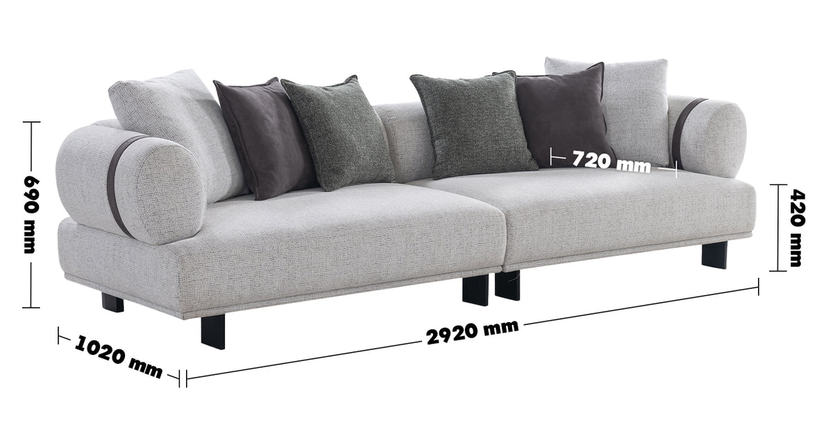 Modern Mixed Weave Fabric 4 Seater Sofa DIVAN Size Chart
