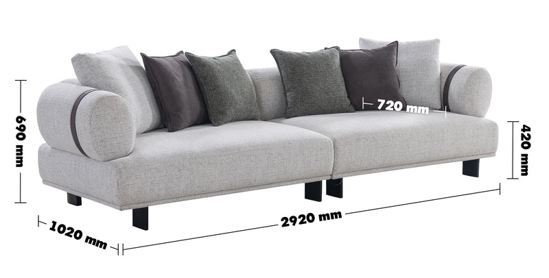 Modern Mixed Weave Fabric 4 Seater Sofa DIVAN Size Chart