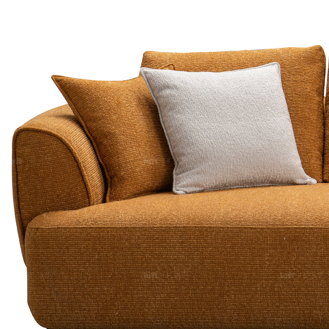 Minimalist mixed weave fabric 4.5 seater sofa elegant material variants.