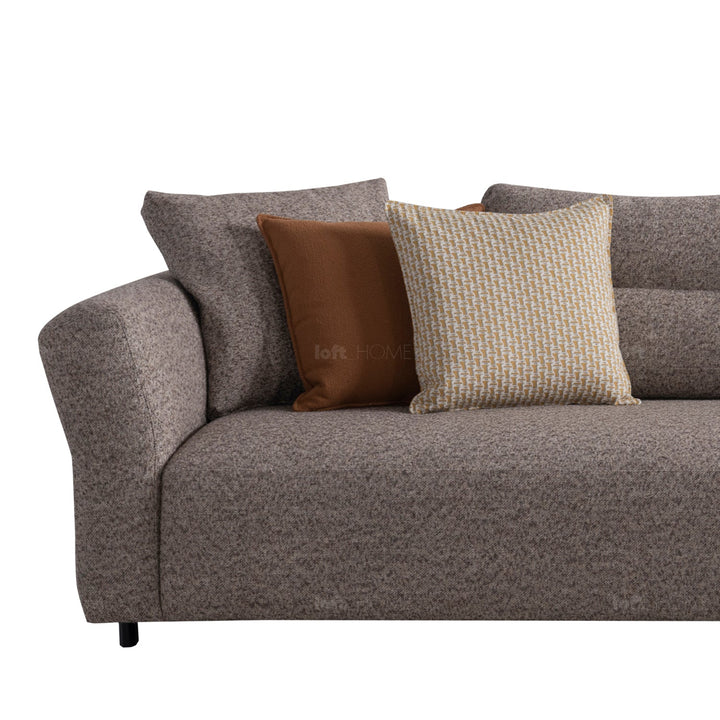 Minimalist mixed weave fabric 4.5 seater sofa glider color swatches.