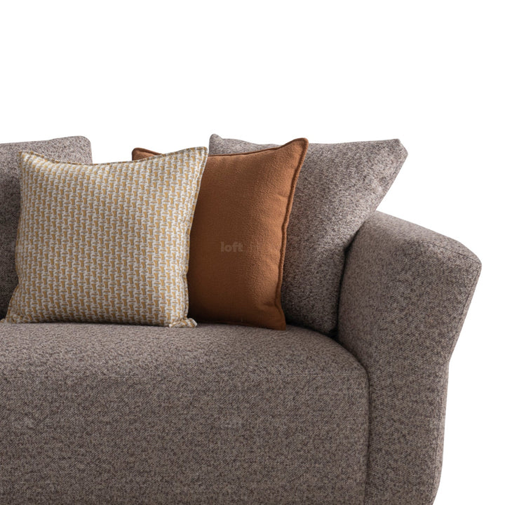 Minimalist mixed weave fabric 4.5 seater sofa glider material variants.