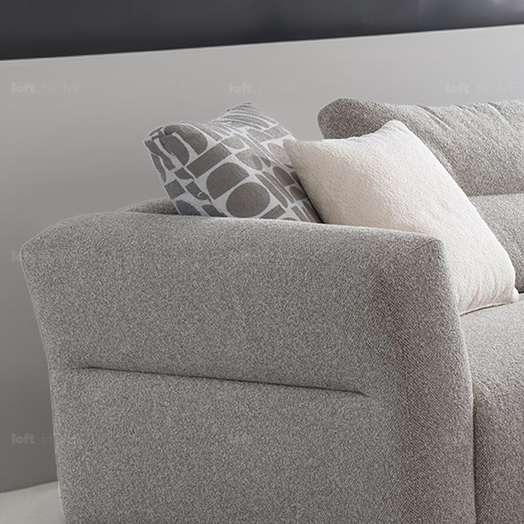 Minimalist mixed weave fabric 4.5 seater sofa sanctuary in still life.