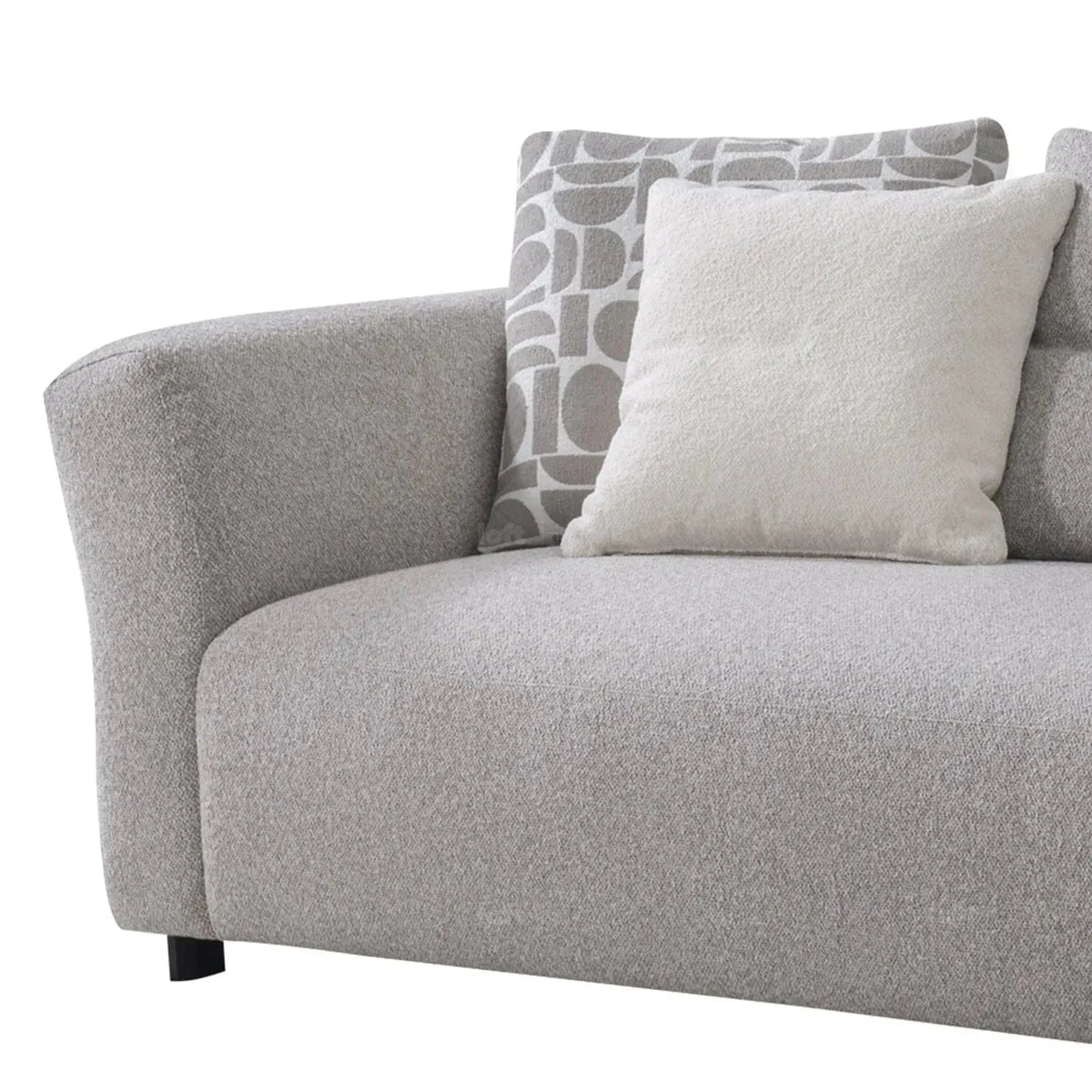 Minimalist mixed weave fabric 4 seater sofa sanctuary in real life style.