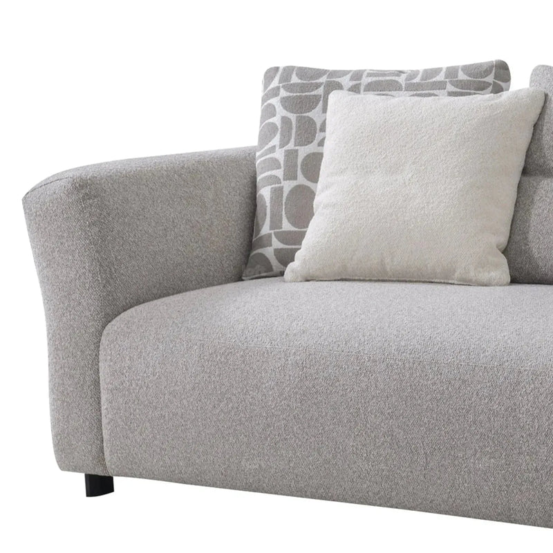 Minimalist mixed weave fabric 4 seater sofa sanctuary in real life style.