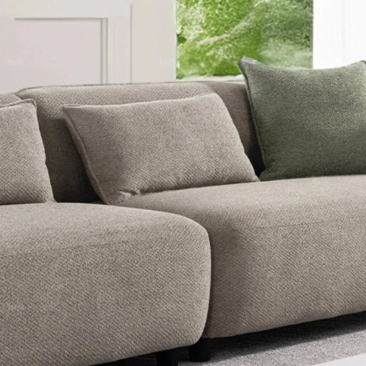 Modern mixed weave fabric 4 seater sofa vista environmental situation.