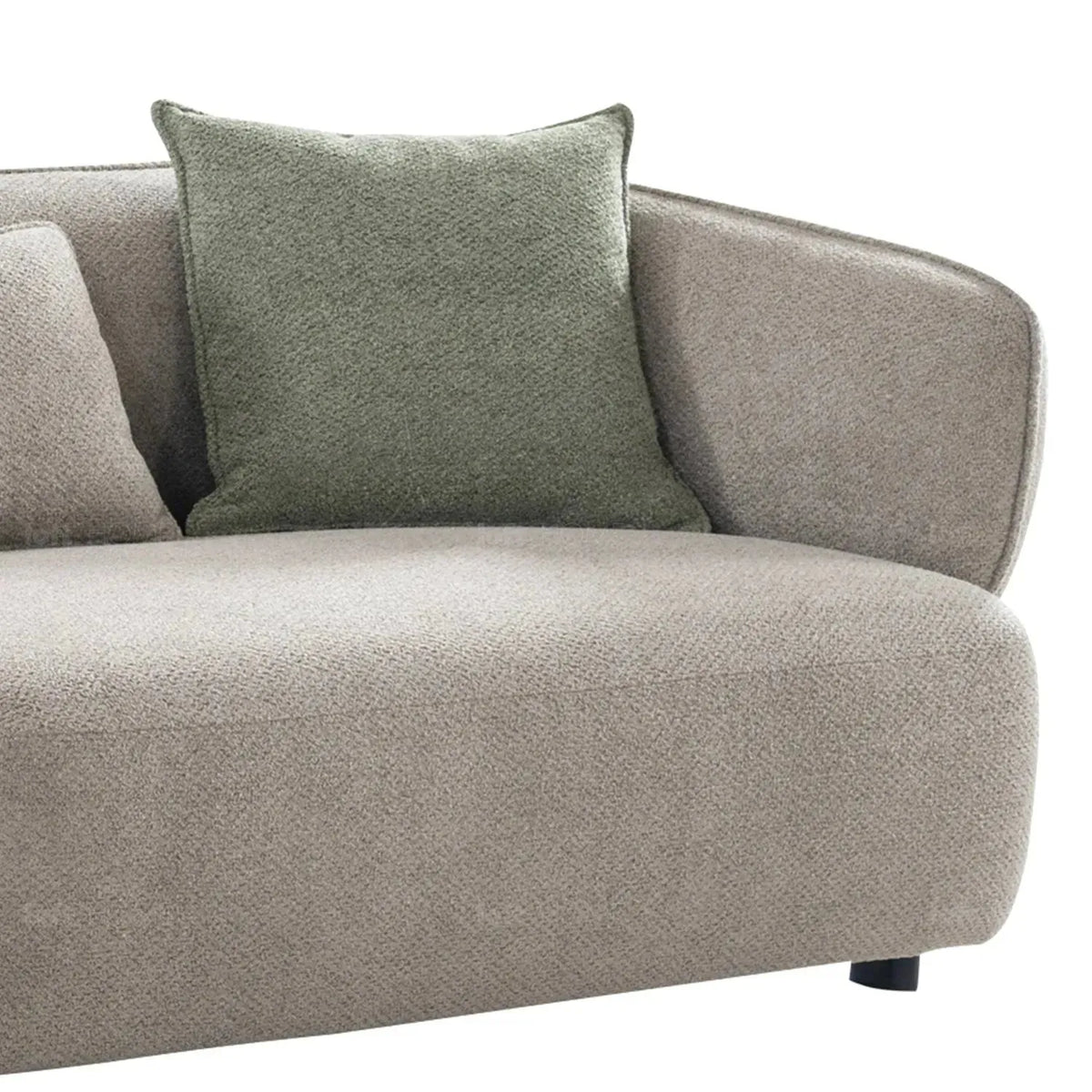Modern mixed weave fabric 4 seater sofa vista in details.