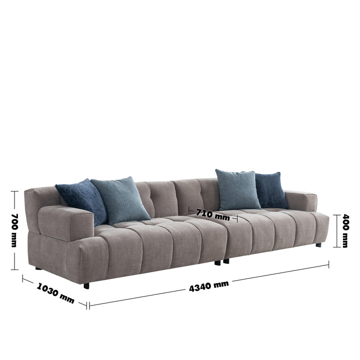 Minimalist Mixed Weave Fabric 6 Seater Sofa LUNA