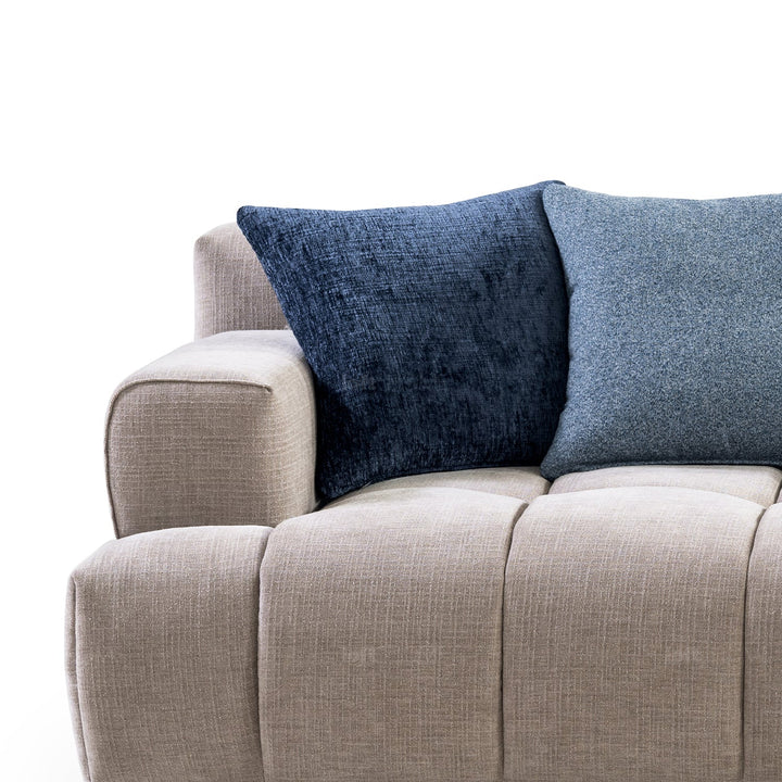 Minimalist mixed weave fabric 6 seater sofa luna material variants.