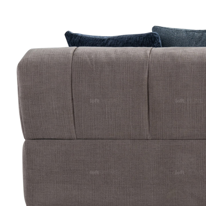 Minimalist mixed weave fabric 6 seater sofa luna with context.