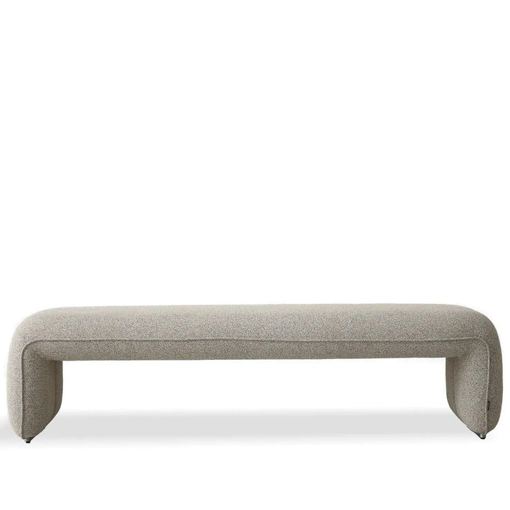 Minimalist mixed weave fabric dining bench elephant in white background.