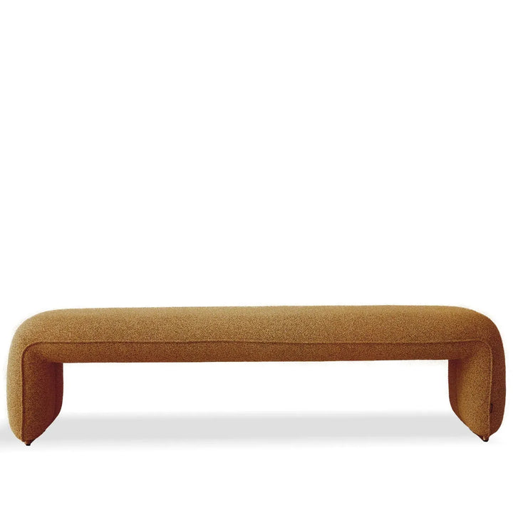 Minimalist mixed weave fabric dining bench elephant detail 11.