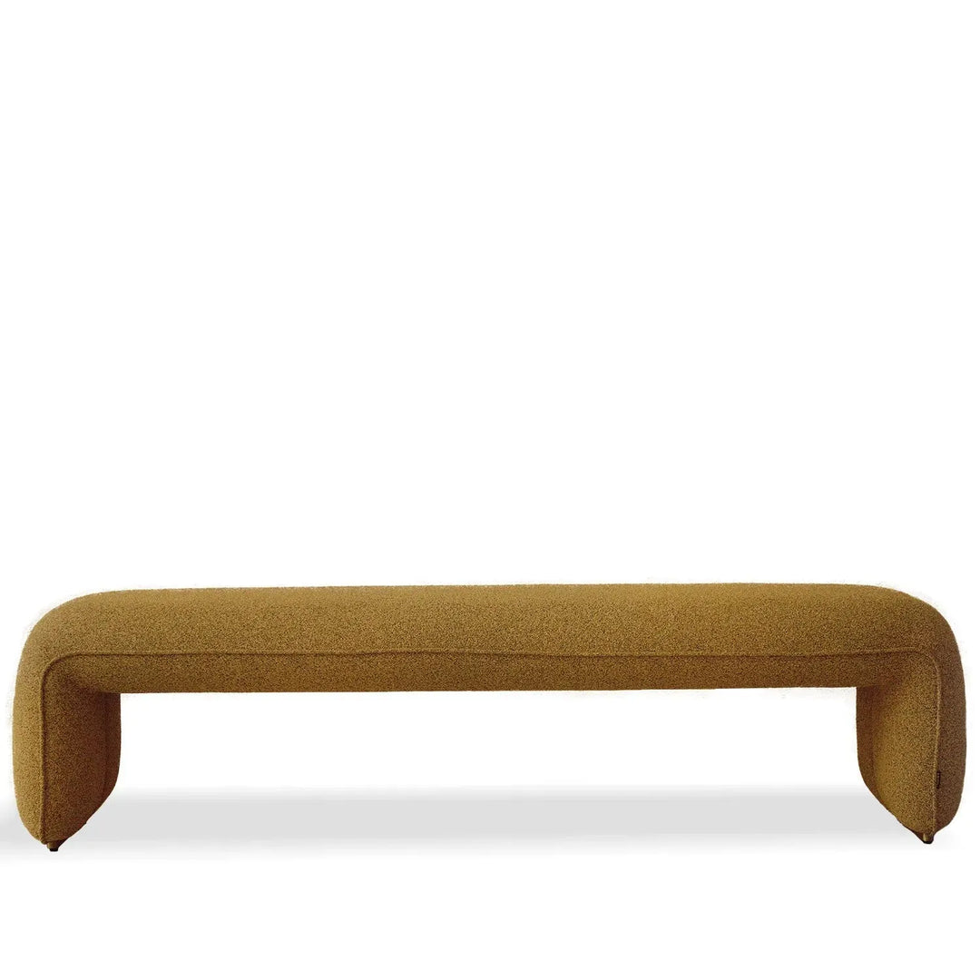 Minimalist mixed weave fabric dining bench elephant detail 12.