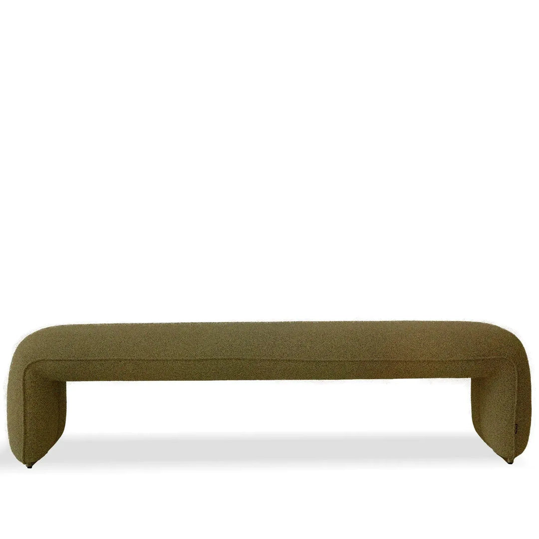 Minimalist mixed weave fabric dining bench elephant detail 13.