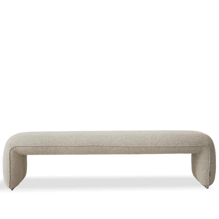 Minimalist mixed weave fabric dining bench elephant detail 14.