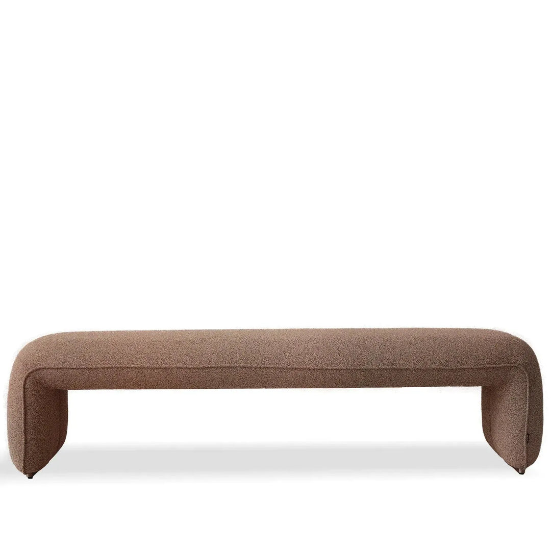 Minimalist mixed weave fabric dining bench elephant detail 16.