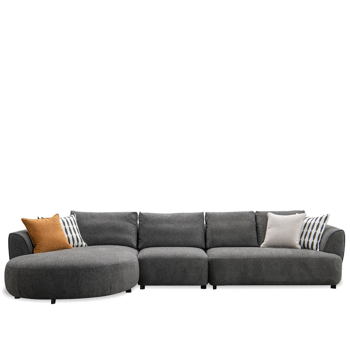 Minimalist mixed weave fabric l shape sectional sofa asce 4+l in still life.