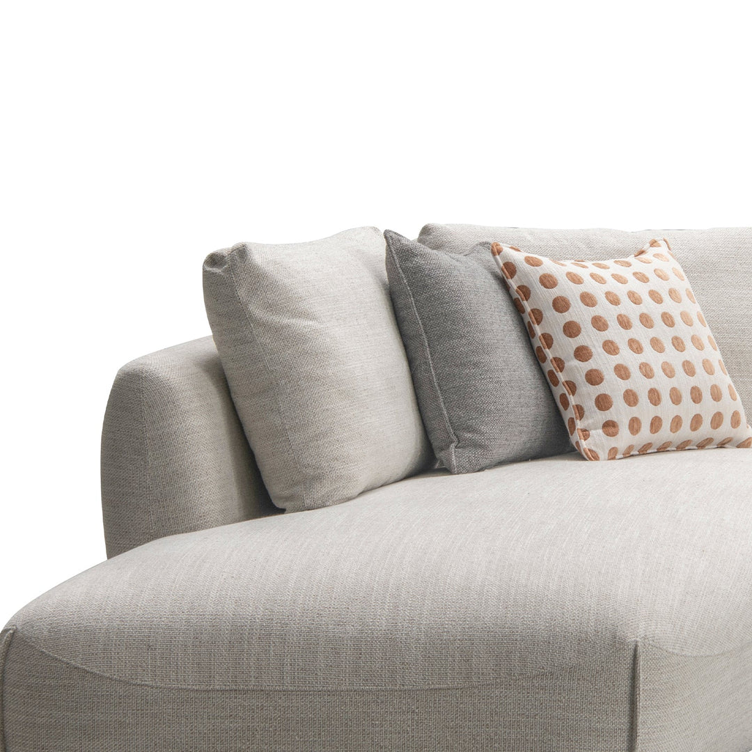 Minimalist mixed weave fabric l shape sectional sofa refuge 4+l in close up details.