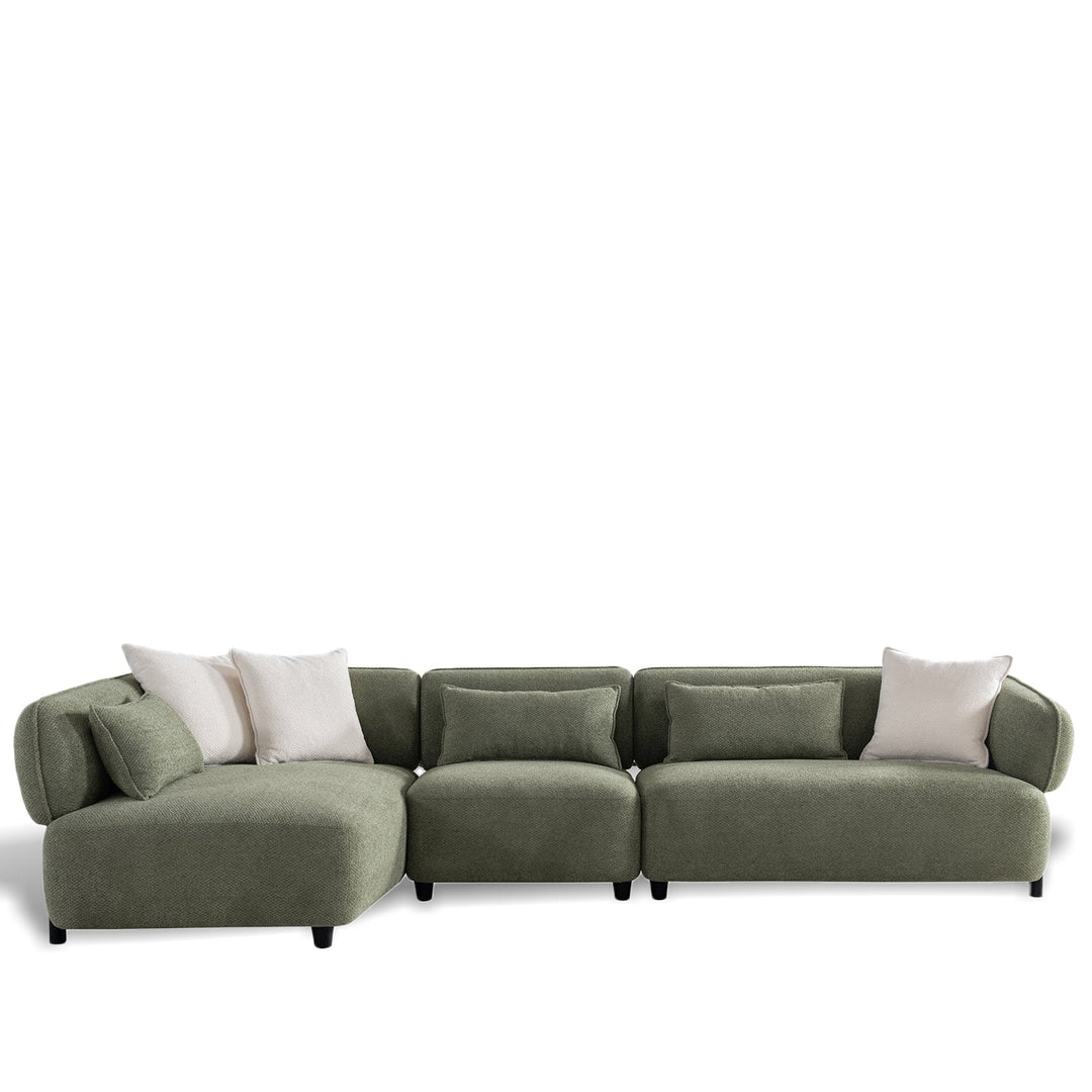 Minimalist mixed weave fabric l shpe sectional sofa plush 3+l layered structure.