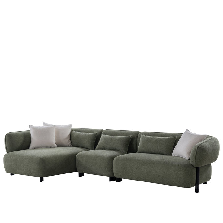 Minimalist mixed weave fabric l shpe sectional sofa plush 3+l detail 3.
