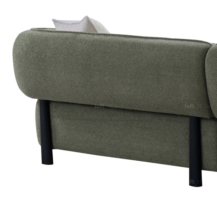 Minimalist mixed weave fabric l shpe sectional sofa plush 3+l in close up details.