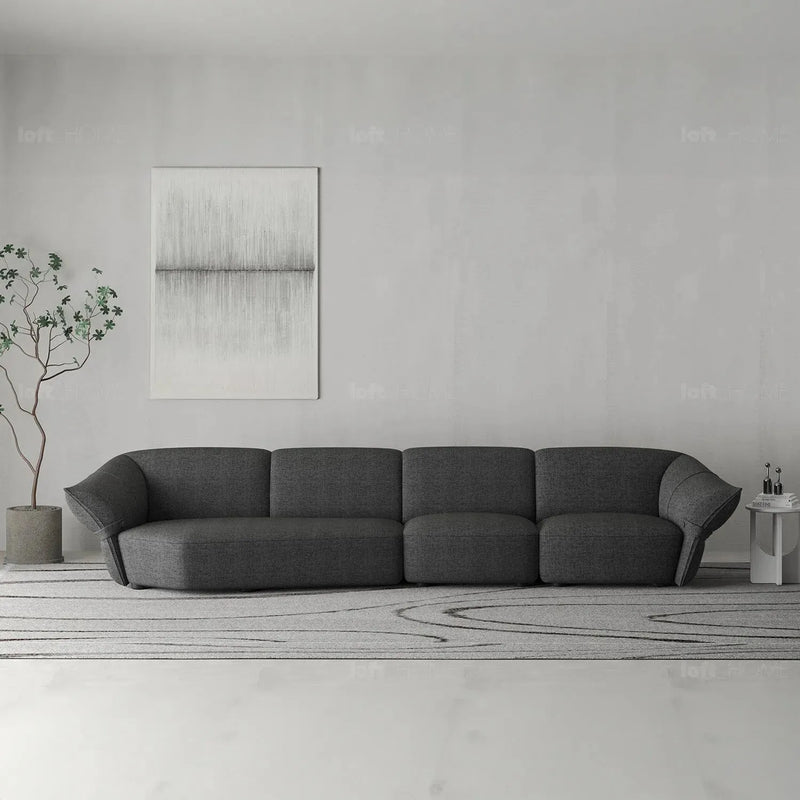 Modern mixed weave fabric modular armless 1 seater sofa petals detail 1.