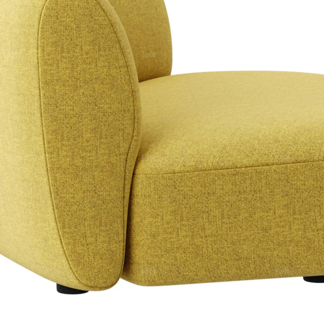 Minimalist mixed weave fabric modular armless 2 seater sofa petals layered structure.