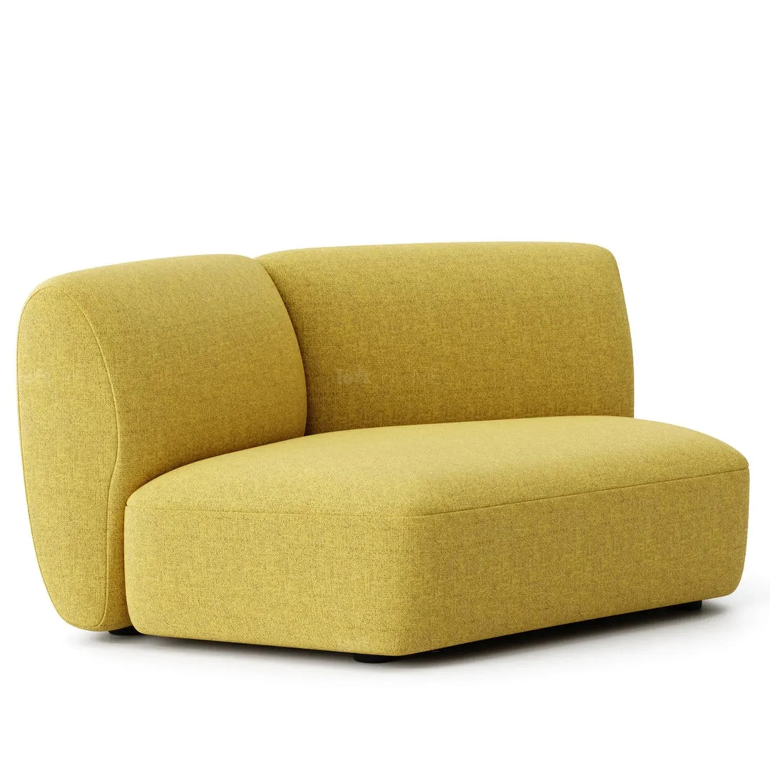 Minimalist mixed weave fabric modular armless 2 seater sofa petals detail 1.