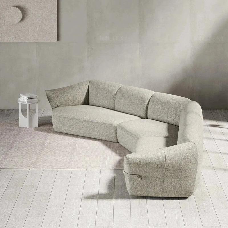 Modern mixed weave fabric modular chaise sofa petals situational feels.