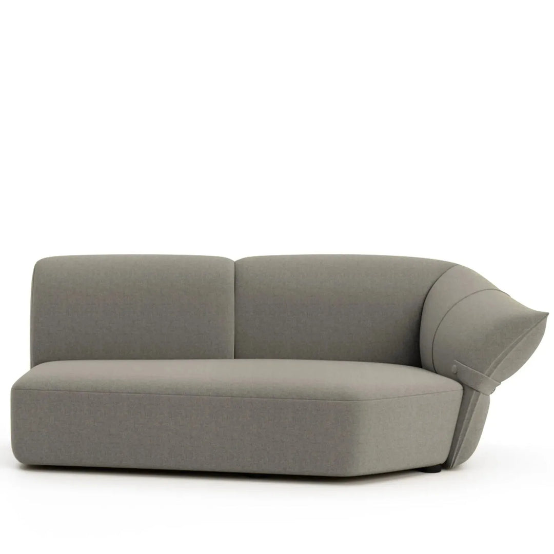 Minimalist mixed weave fabric modular chaise sofa petals detail 21.