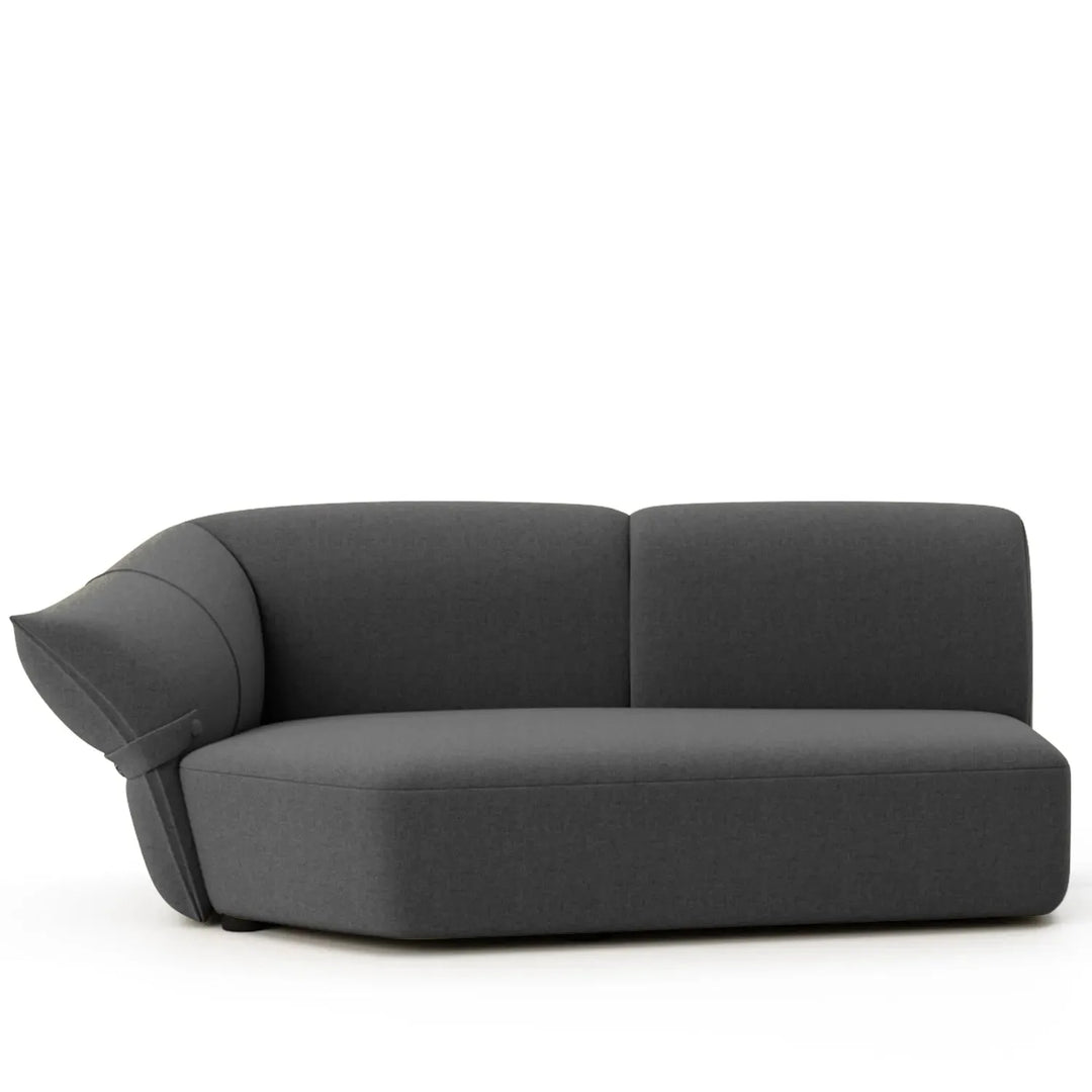 Minimalist mixed weave fabric modular chaise sofa petals detail 26.