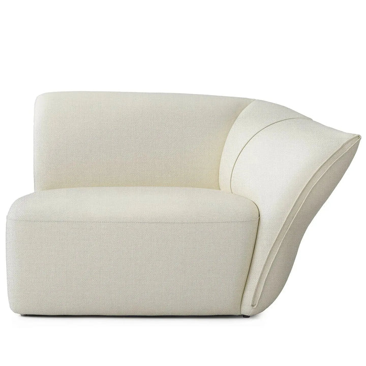 Minimalist mixed weave fabric modular corner 1 seater sofa petals detail 7.