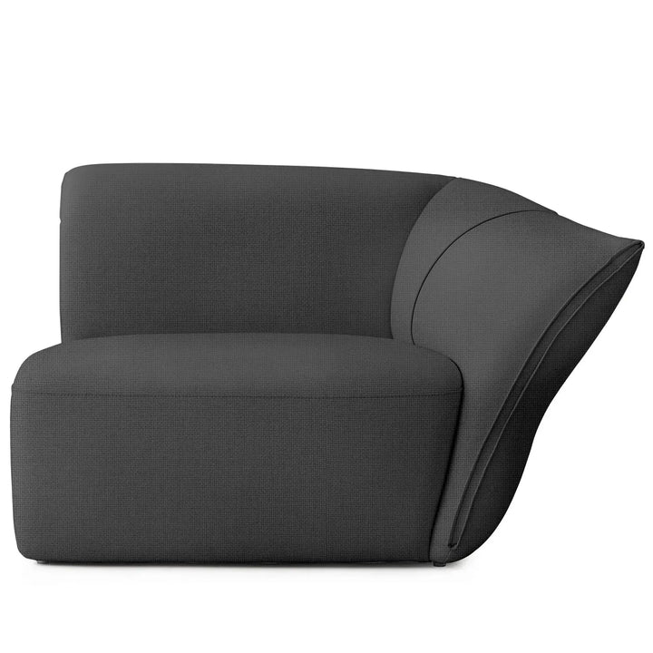 Minimalist mixed weave fabric modular corner 1 seater sofa petals detail 10.