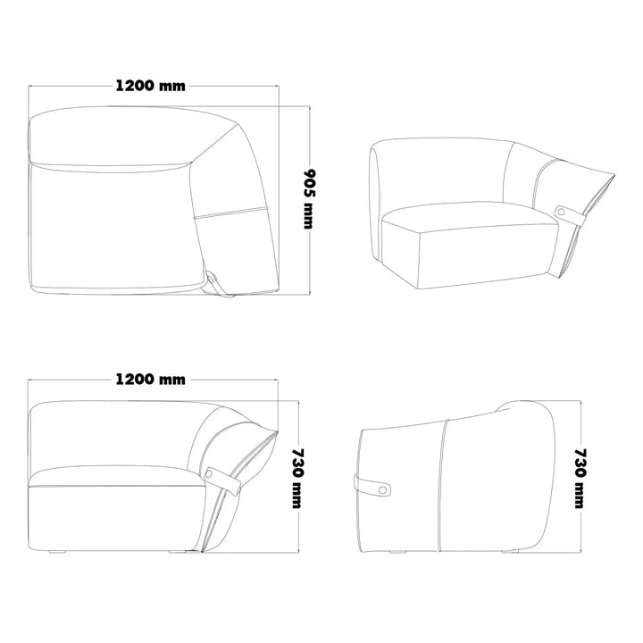 Minimalist mixed weave fabric modular corner 1 seater sofa petals size charts.