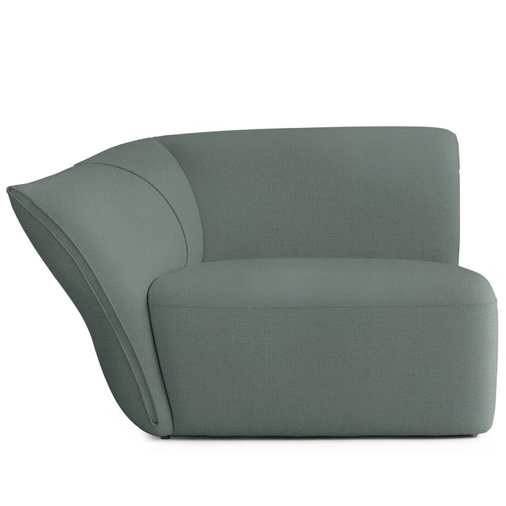 Minimalist mixed weave fabric modular corner 1 seater sofa petals detail 20.