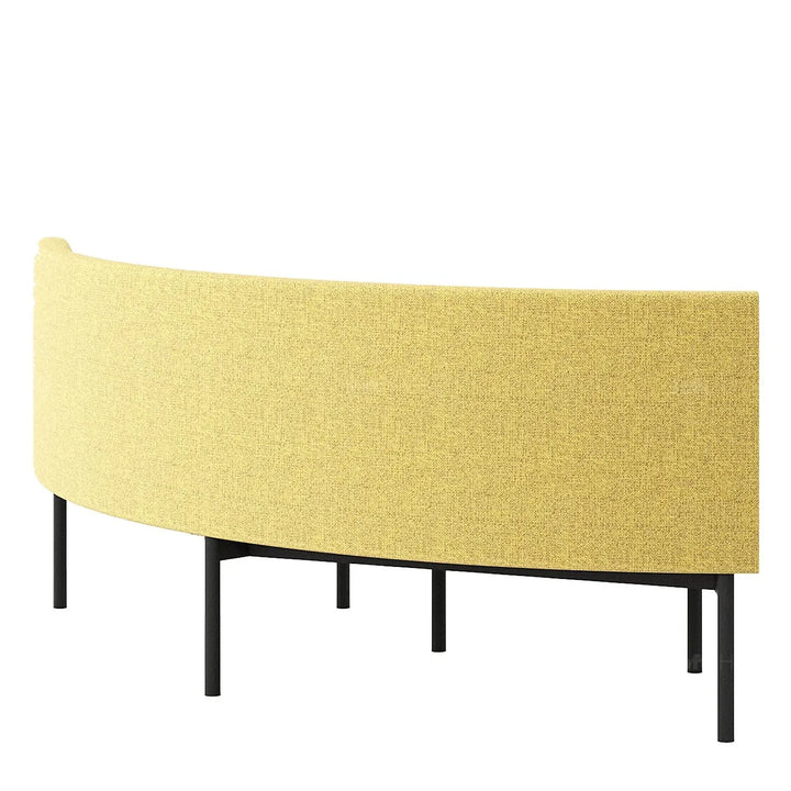 Minimalist mixed weave fabric round 2 seater sofa santo detail 10.