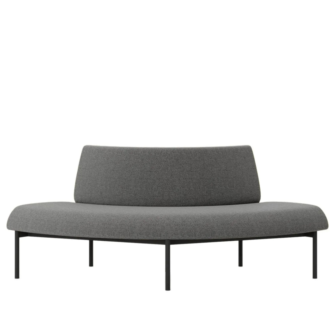 Minimalist mixed weave fabric round 2 seater sofa santo detail 18.