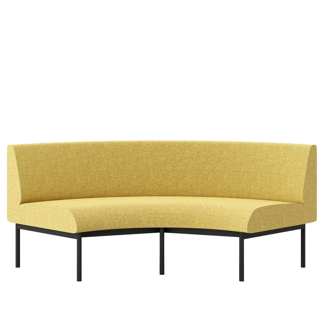 Minimalist mixed weave fabric round 2 seater sofa santo detail 21.