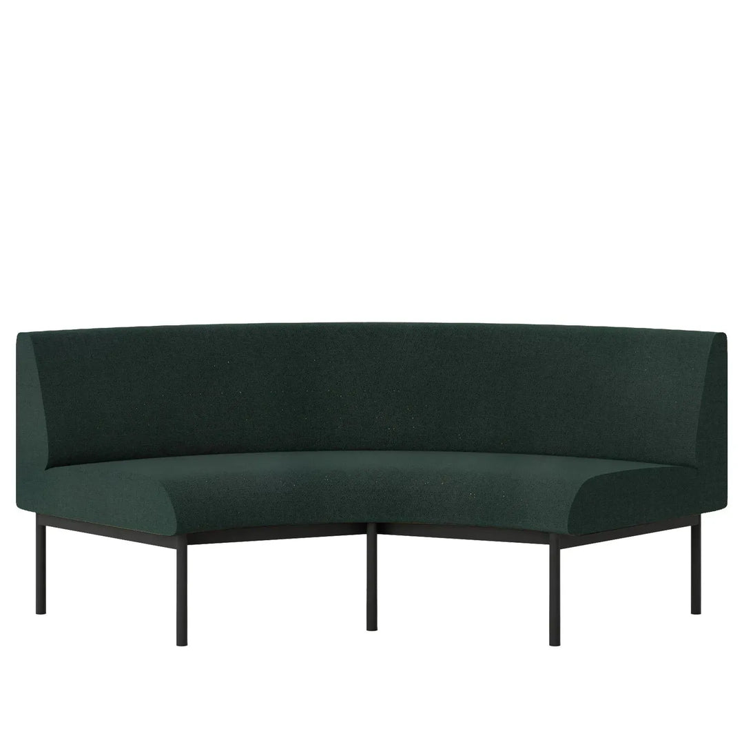 Minimalist mixed weave fabric round 2 seater sofa santo detail 25.