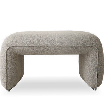 Minimalist mixed weave fabric ottoman elephant in white background.