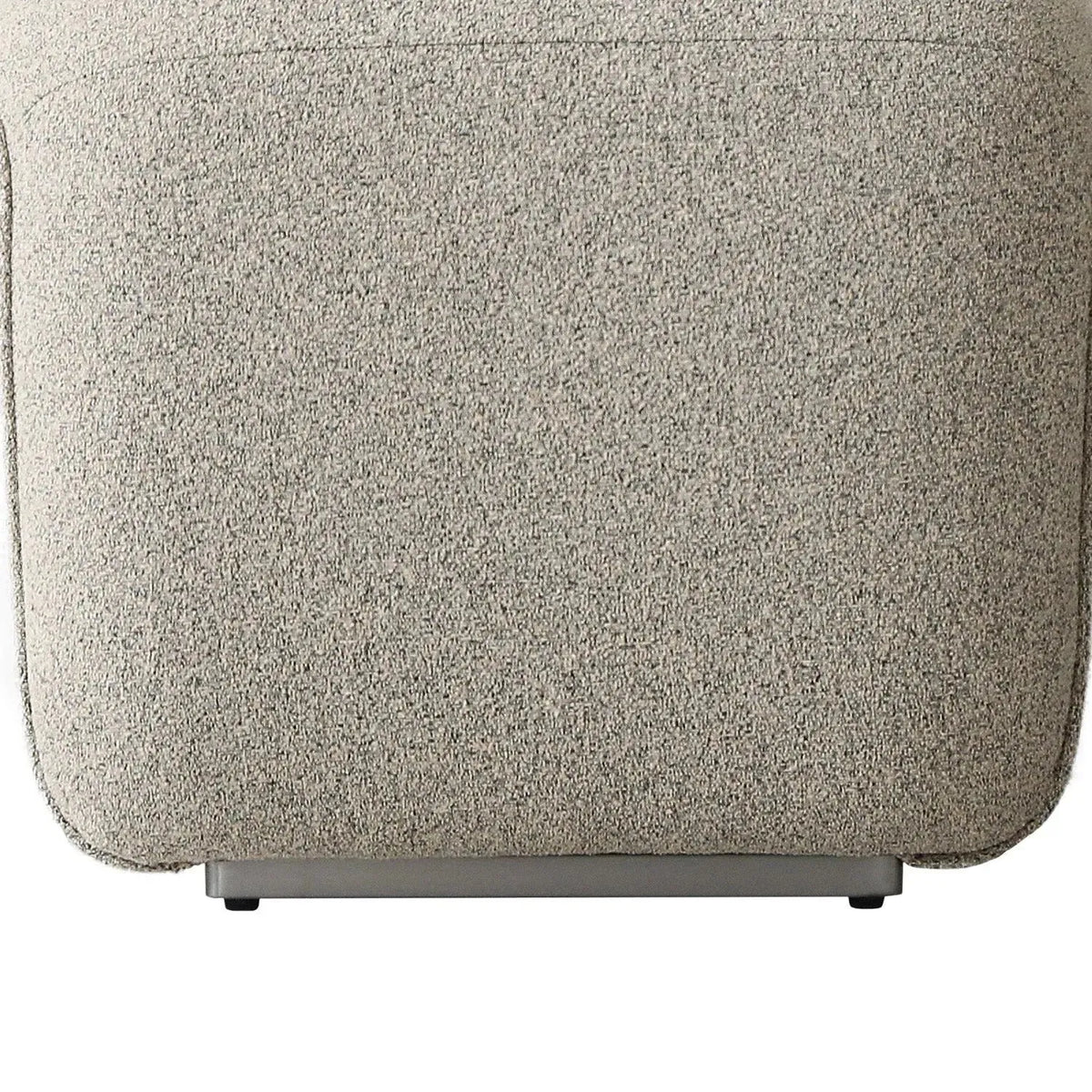 Minimalist mixed weave fabric ottoman elephant detail 2.
